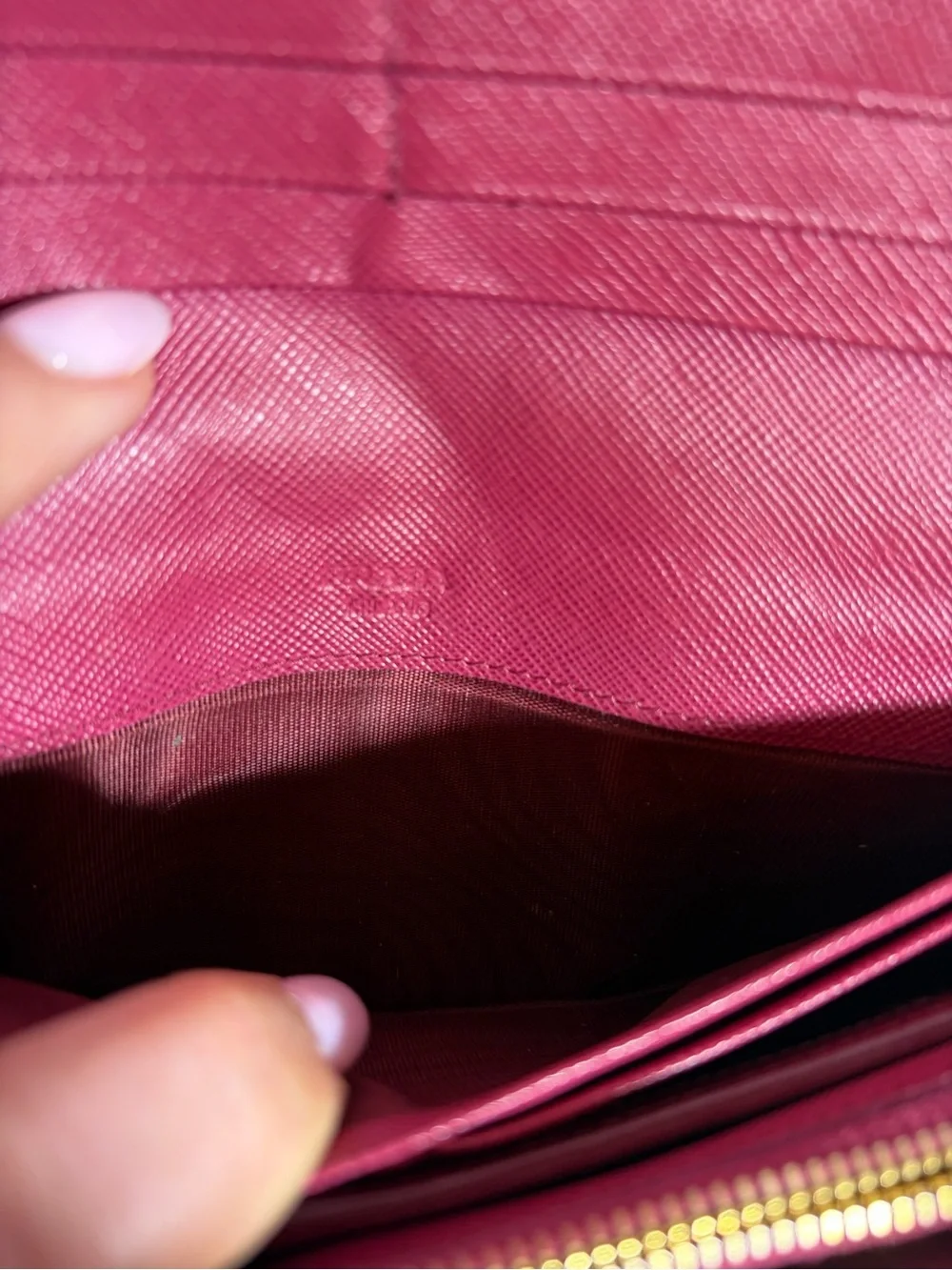 AUTHENTIC PRADA Women's Saffiano Leather Wallet - Rose